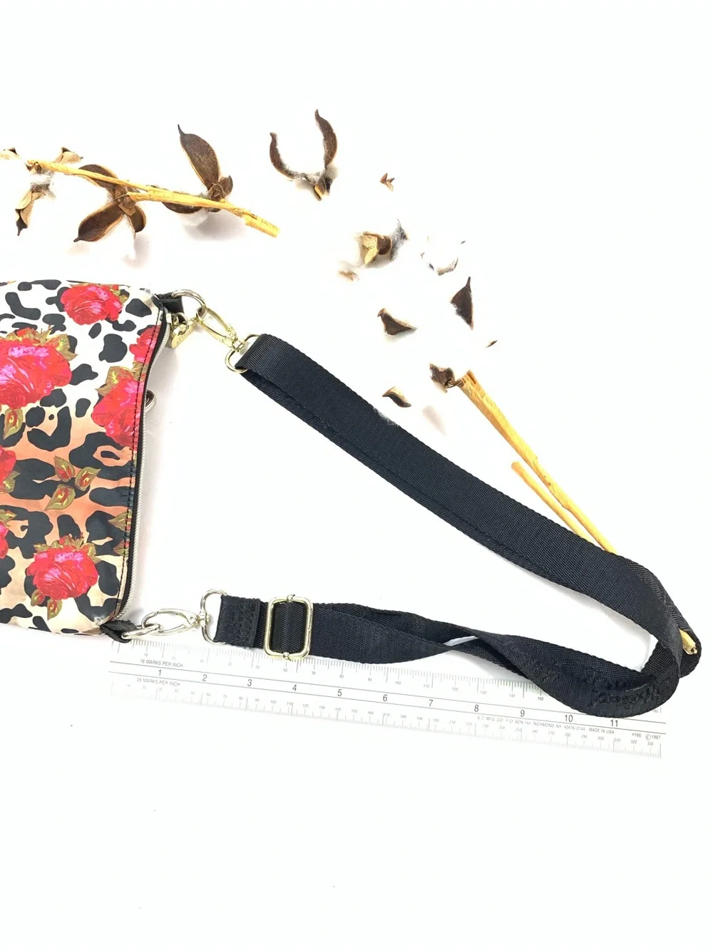 Betsey Johnson Floral Animal Print Y2K Whimsical Crossbody Bag Heart Charm